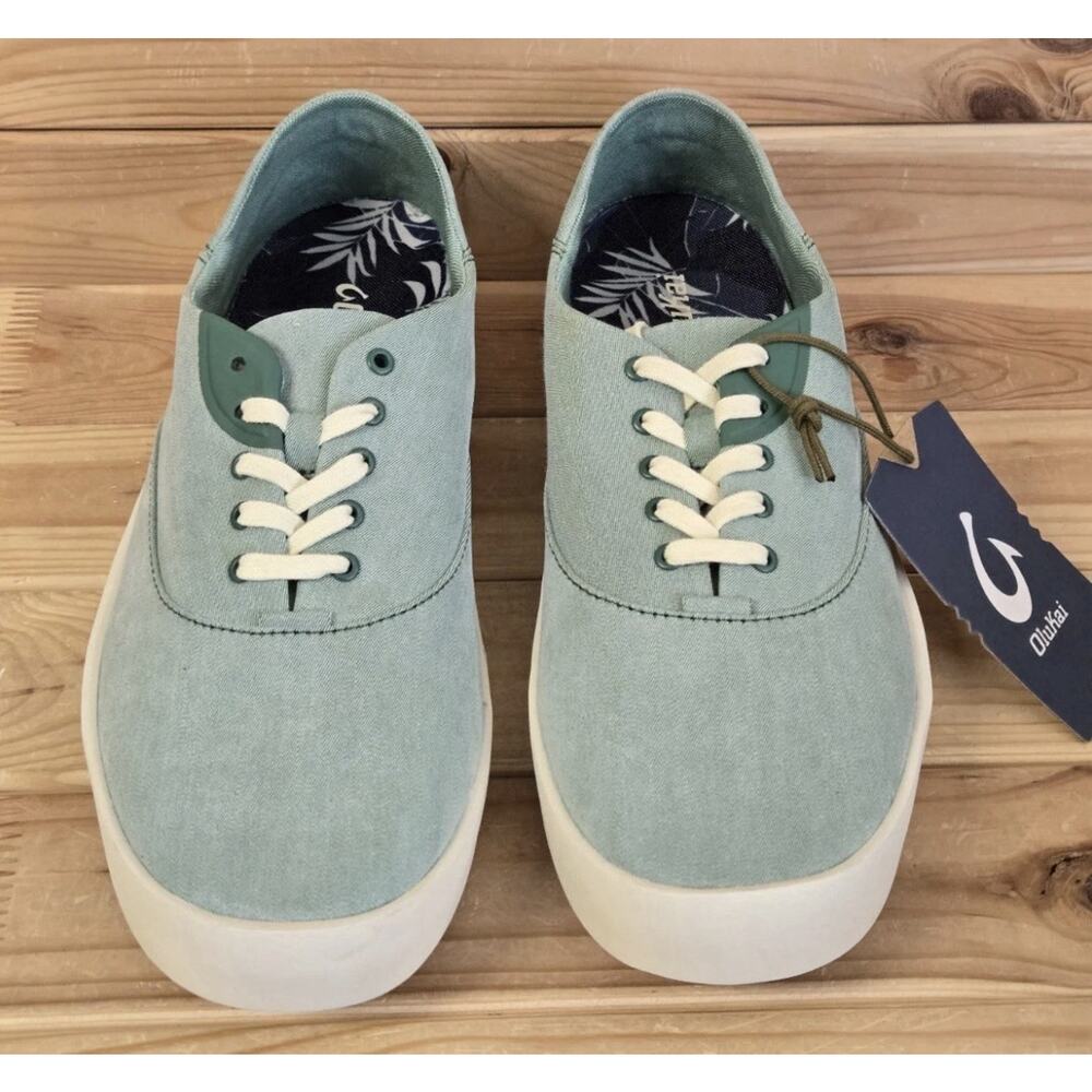Olukai Tradewind Island Lace Up Boat Beach Bamboo Shoes Mens 11 NEW Fast Ship - Picture 2 of 10